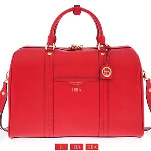 Henri Bendel Red Tote with Gold Details